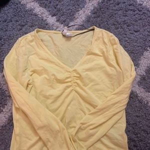 Yellow H&M cropped long sleeve